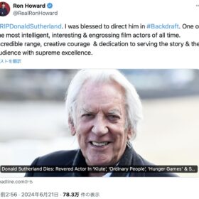 ロン・ハワードのXより（@RealRonHoward）