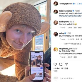 エド・シーランのInstagram（@teddysphotos）